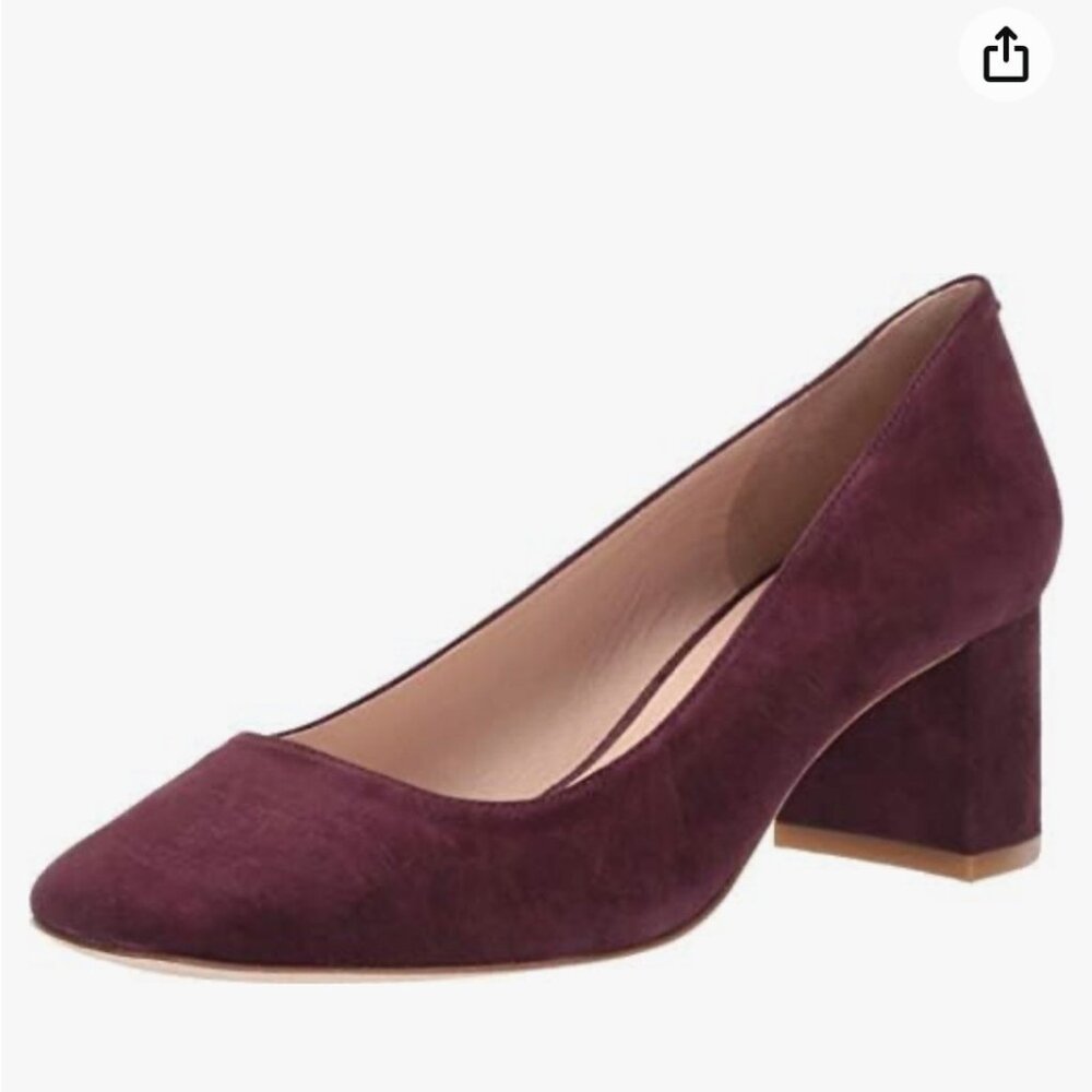 Kate Spade Kylah Suede Block Heel Pumps 7.5M Cherrywind